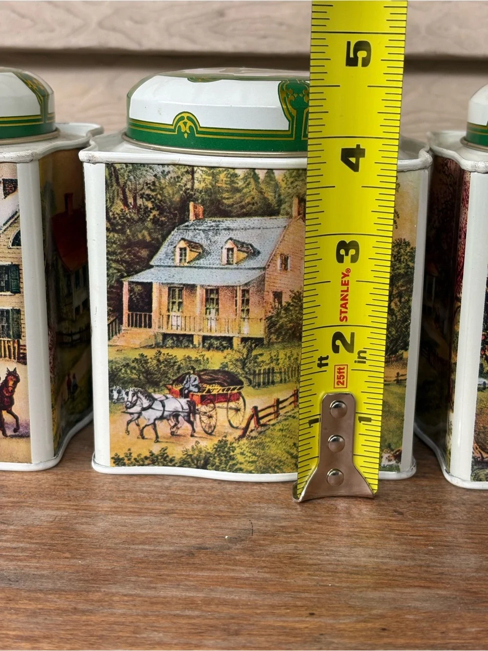 VTG tea, coffee, and sugar tins manufactured by MSR Imports in Hong Kong